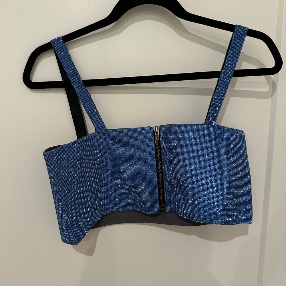 Andie Shimmering Blue Rhinestone Top - Picture 3 of 3